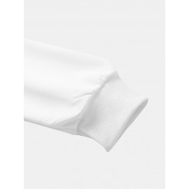 Mens Smile Face Chest Print Crew Neck Pullover Sweatshirts