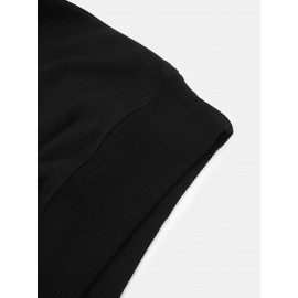 Mens Cute Cat Side Print Crew Neck Pullover Sweatshirts