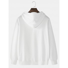 Mens Smile Face Graphic Kangaroo Pocket Casual Drawstring Hoodies